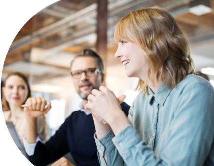 People working in a meeting